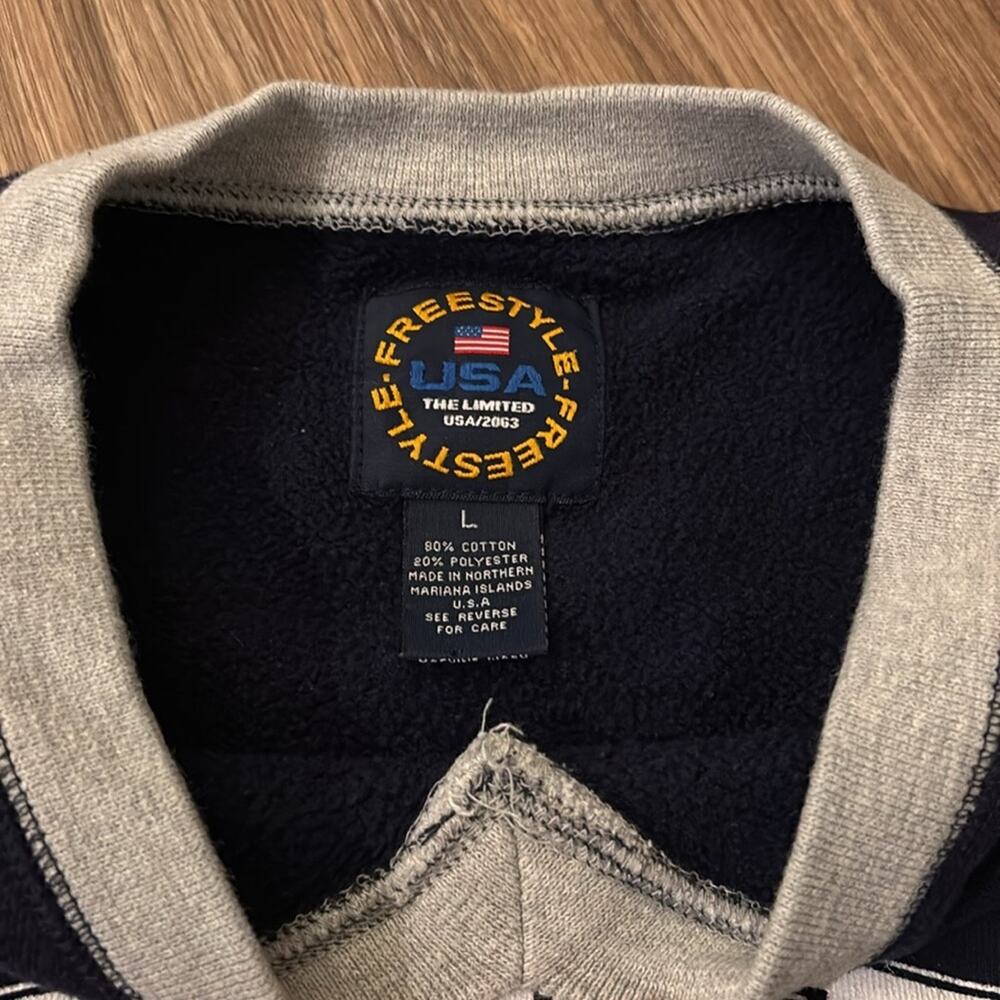 VTG 90s The Limited USA Flag Cropped Sweatshirt Americana Y2K Large LTD - Picture 4 of 7